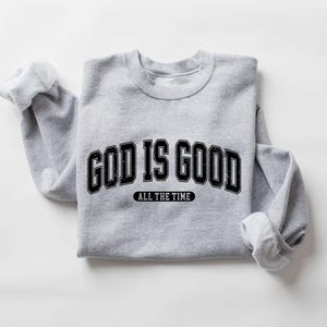 Retro Christian Sweatshirt, God Is Good All The Time, Christian Christmas Shirt, Faith Sweatshirt, Womens Christian Gift, Nativity Scene image 8