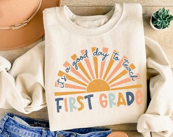 Retro First Grade Sweatshirt, First Grade Teacher Shirt, Back To School, Team First Grade Shirt, First Grade Crew Shirt, First Grade Squad