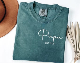 Papa Est Shirt, Fathers Day Gift Papa, Personalize Dad Gift, Christmas Gift Grandpa, Papa Birthday Gift, Grandpa Shirt, Abuelo Tio Shirt