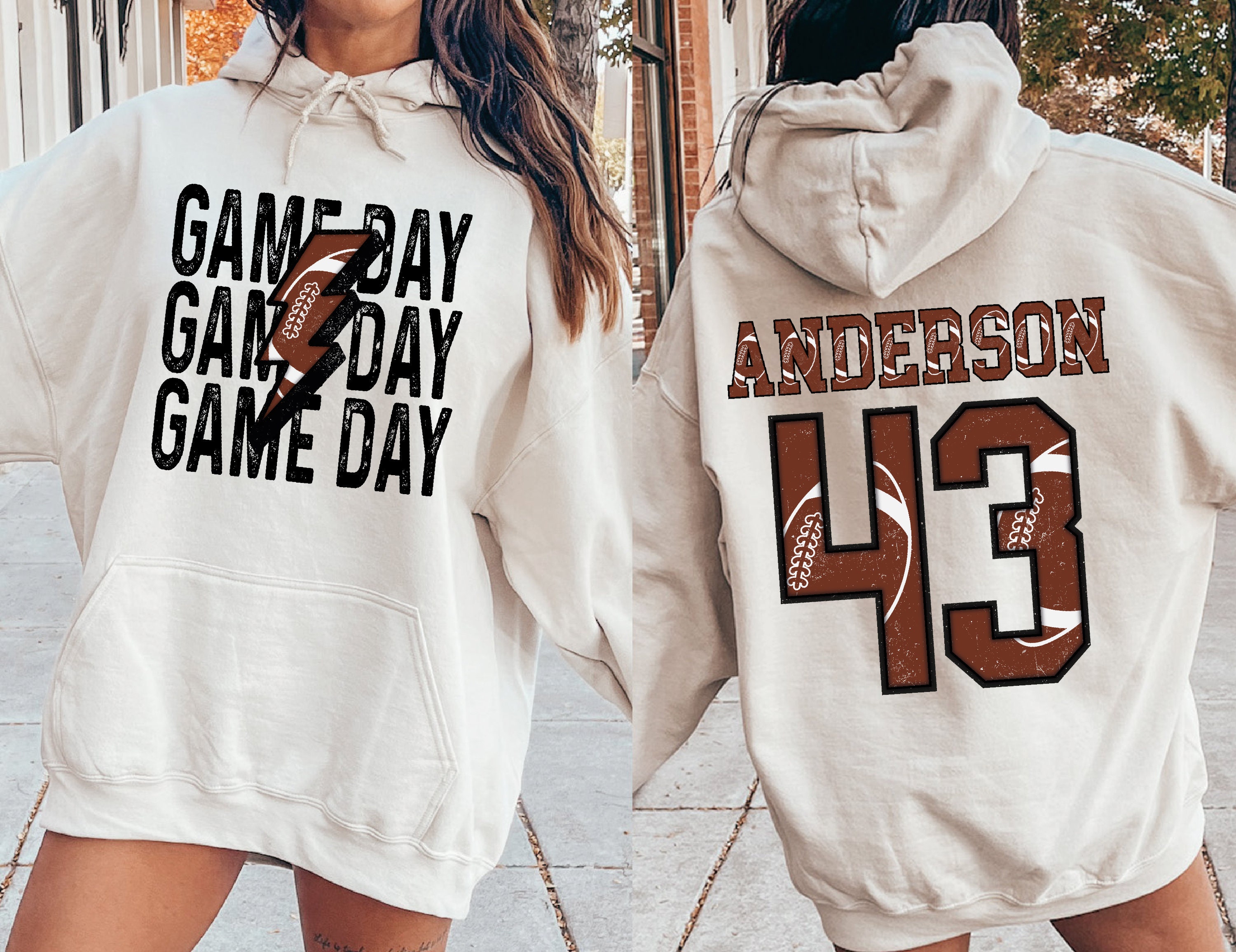 Personalized Football Mom Sweatshirt, Custom Game Day Football Tee, Child Name & Number Football Game Season Shirt, Gameday Sports Mama Tee