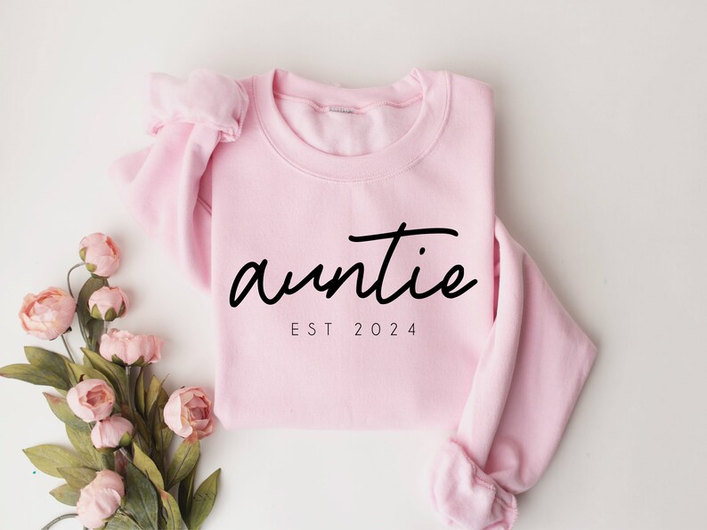 Personalize Est Auntie Sweatshirt, Mothers Day Gift, Christmas Gift For Auntie, Cute Auntie Sweatshirt, Funny Aunt Sweatshirt, Tia Shirt image 6