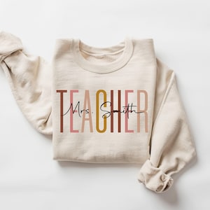 Custom Teacher Last Name Sweatshirt, Teacher Mrs Sweatshirt, Cute Teacher Sweatshirt, Teacher Appreciation Sweatshirt, Gift for Teacher