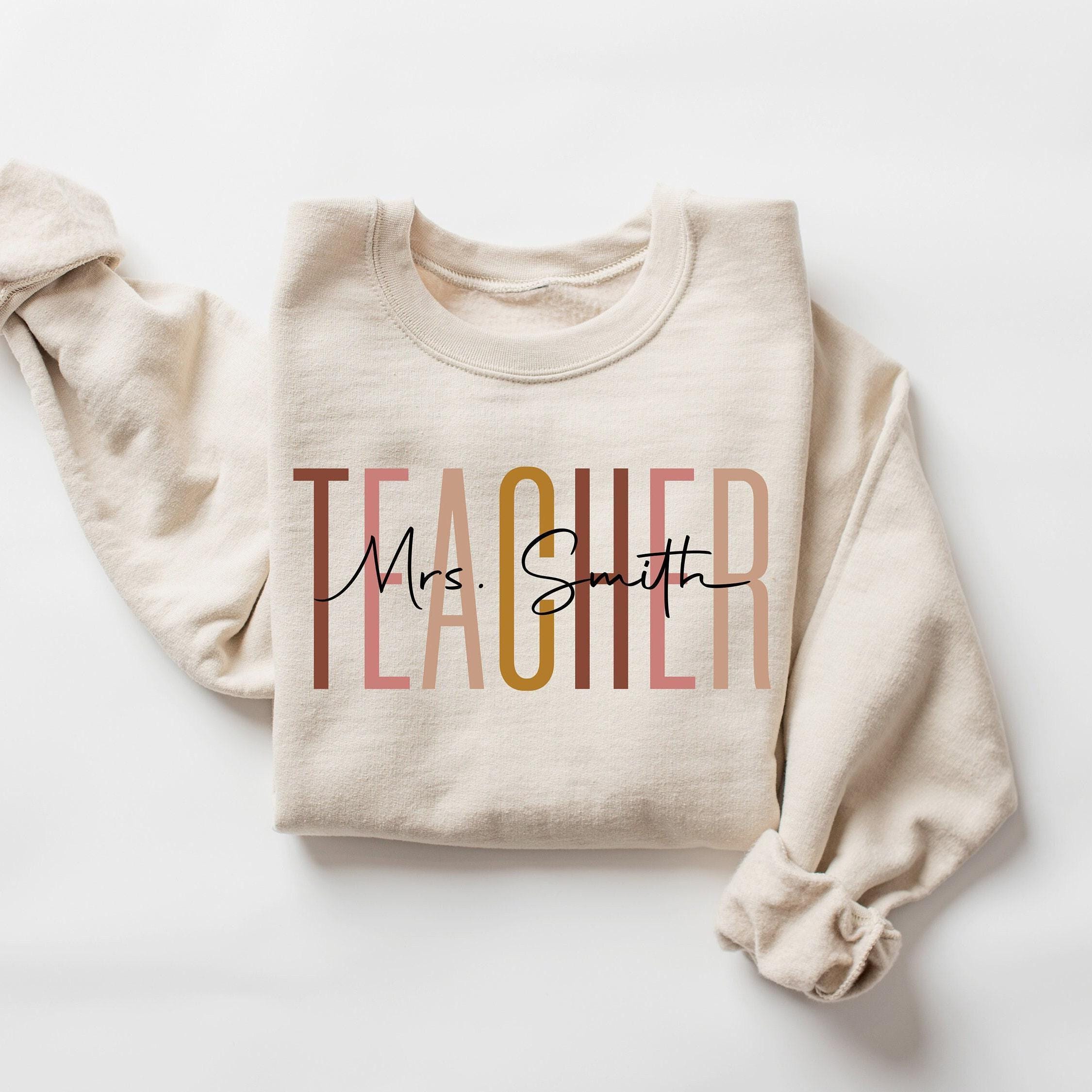 Custom Teacher Last Name Sweatshirt, Teacher Mrs Sweatshirt, Cute