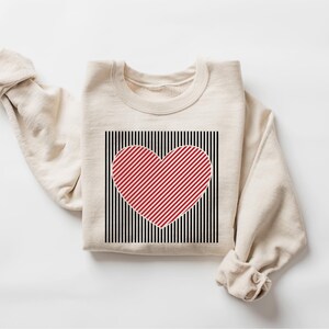 Retro Valentines Heart Sweatshirt, Cute Love Sweatshirt, Womens Valentines Hearts Sweatshirt, Teacher Valentine Sweatshirt, Mom Heart Shirt image 5