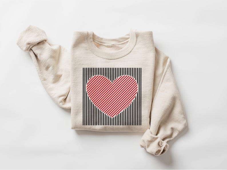 Retro Valentines Heart Sweatshirt, Cute Love Sweatshirt, Womens Valentines Hearts Sweatshirt, Teacher Valentine Sweatshirt, Mom Heart Shirt image 5