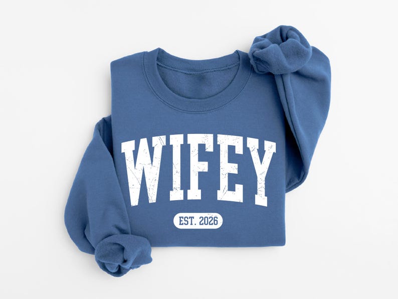 Personalized Wifey Sweatshirt, Future Mrs, Wife Shirt, Bride Engagement Gift image 4