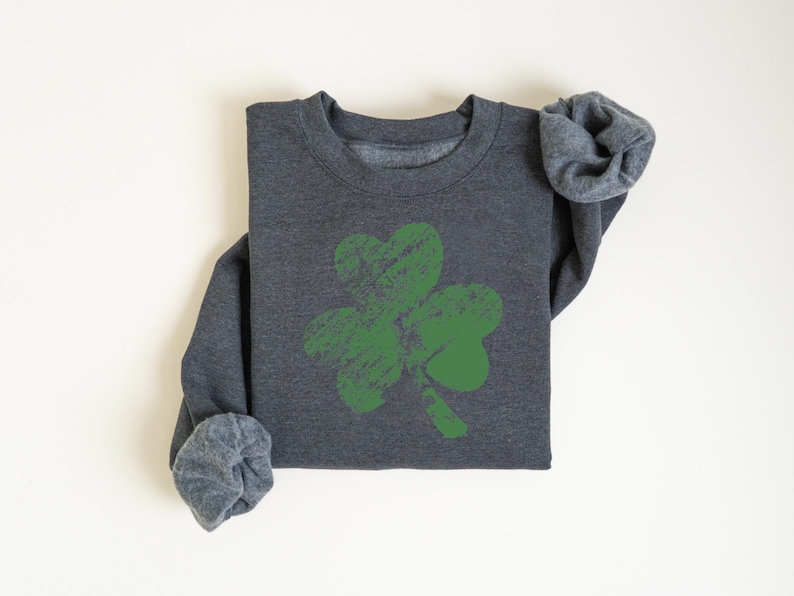 Retro Shamrock Sweatshirt, Womens Shenanigans Sweatshirt, Cute St Patricks Day Sweatshirt, Lucky Sweatshirt, Irish Shirt, Four Leaf Clover image 7