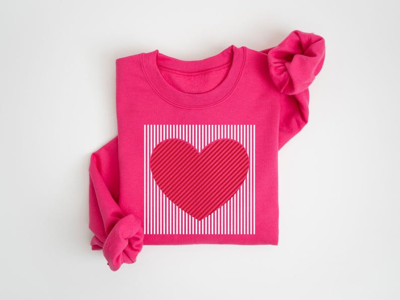 Retro Valentines Heart Sweatshirt, Cute Love Sweatshirt, Womens Valentines Hearts Sweatshirt, Teacher Valentine Sweatshirt, Mom Heart Shirt image 2
