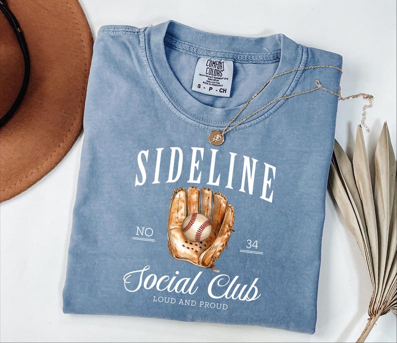 Sideline Social Club Mom Shirt, Baseball Mom Shirt With Number, Baseball Game Day Shirt, Baseball Mama Shirt, Cool Baseball Season Gift image 6