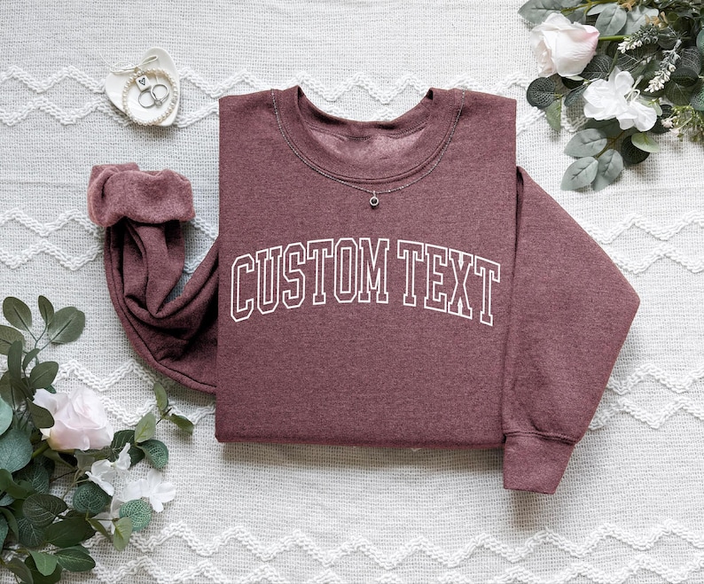 Custom Text Sweatshirt, Custom Logo Shirt, Personalized Text Shirt, Your Photo Shirt, Custom Matching Shirt, Small Business Logo Shirt immagine 5