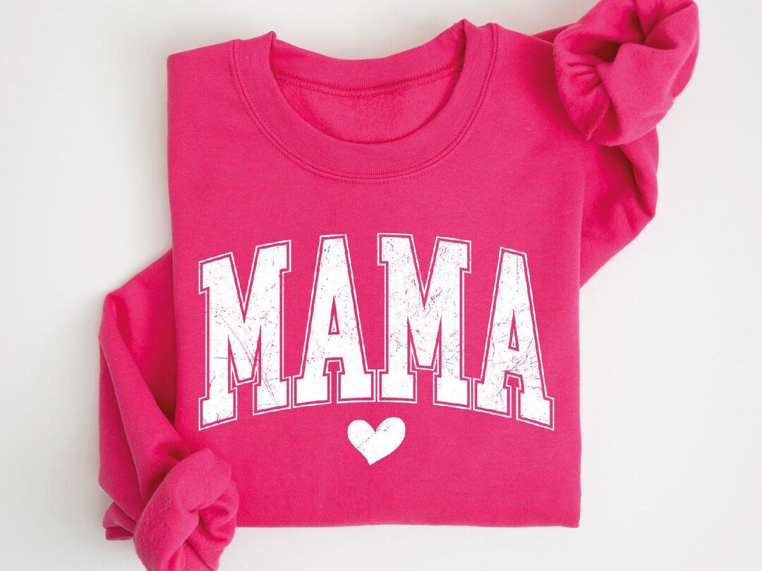 Retro Mama Sweatshirt, Mom Valentines Hearts Sweatshirt, Cute Mama