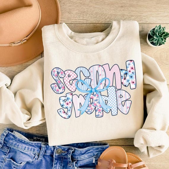 Second Grade Teacher Sweatshirt, Coquette Bow 2nd Grade Teacher Shirt, Team 2nd Grade Teacher, Second Grade Crew, Elementary School Teacher