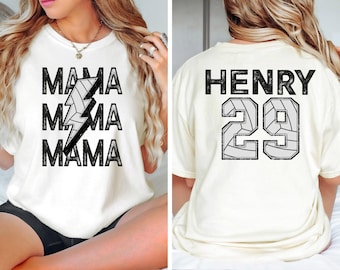 Cute Volleyball Mom Shirt With Kid Name & Jersey Number, Volleyball Season Mama Shirt, Gift For Volleyball Lover Mom Shirt, Mothers Day Gift