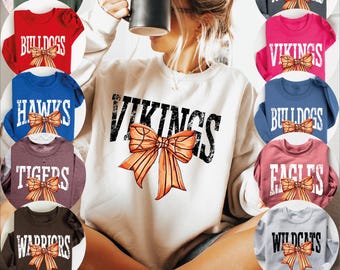 Retro Basketball Mom Bow Sweatshirt, Custom Team Name Shirt