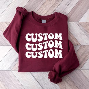 Sweatshirt personnalisé, Sweatshirt personnalisé, Sweat à capuche personnalisé, T-shirt personnalisé, Chemise de soirée personnalisée, Chemise familiale assortie image 3