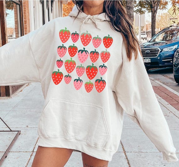 Strawberry Sweatshirt, Strawberry Girls Shirt, Summer Garden Shirt, Aesthetic Clothing, Cottagecore Sweatshirt, Farm Life Shirt, Farmer Tee
