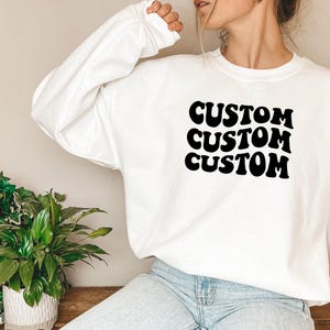 Sweatshirt personnalisé, Sweatshirt personnalisé, Sweat à capuche personnalisé, T-shirt personnalisé, Chemise de soirée personnalisée, Chemise familiale assortie image 4