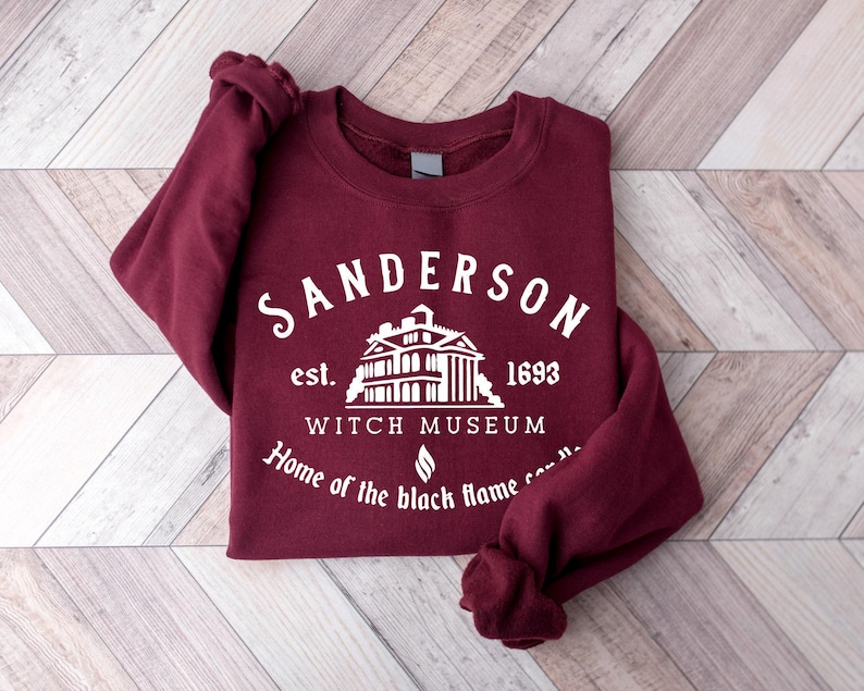 Sanderson Witch Museum Sweatshirt, Halloween Sweatshirt, Sanderson Sisters, Witch Sweatshirt, Black Flame Candle Sweater, Hocus Pocus Gift image 6