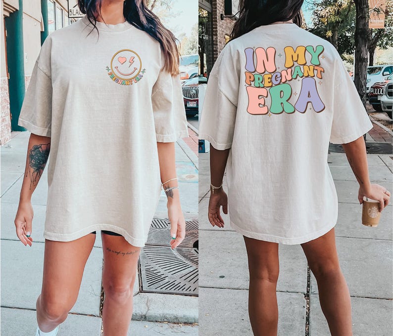 In My Pregnant Era Shirt, Pregnancy Reveal Shirt, Pregnancy Announcement Shirt, Mothers Day Shirt, New Mom Mothers Day Gift, Cool Moms Shirt image 3