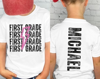 Custom Back To School Shirt, Personalized Kids Name Shirt, Kindergarten Shirt, Cute School Clothing For 1st Day of School