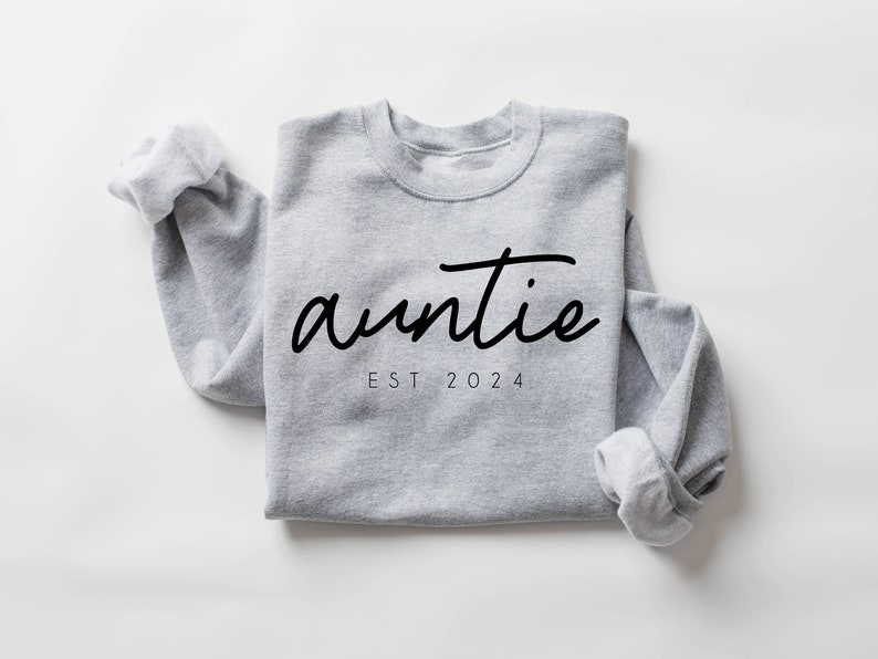 Personalize Est Auntie Sweatshirt, Mothers Day Gift, Christmas Gift For Auntie, Cute Auntie Sweatshirt, Funny Aunt Sweatshirt, Tia Shirt image 4