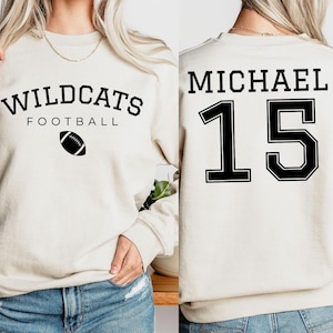 Sweat-shirt de football d'équipe personnalisé avec nom et numéro d'enfant, Maillot de footballeur personnalisé pour maman, Maillot de mascotte de footballeur, Maillot de football d'automne