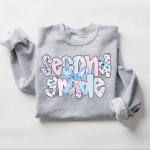 Second Grade Teacher Sweatshirt, Coquette Bow 2nd Grade Teacher Shirt, Team 2nd Grade Teacher, Second Grade Crew, Elementary School Teacher image 6
