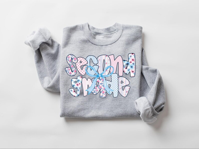 Second Grade Teacher Sweatshirt, Coquette Bow 2nd Grade Teacher Shirt, Team 2nd Grade Teacher, Second Grade Crew, Elementary School Teacher image 6