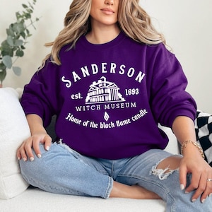 Sanderson Witch Museum Sweatshirt, Halloween Sweatshirt, Sanderson Sisters, Witch Sweatshirt, Black Flame Candle Sweater, Hocus Pocus Gift image 4