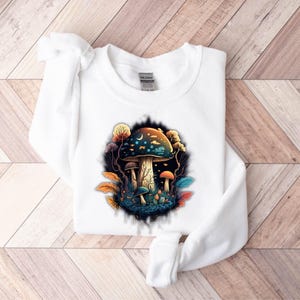 Cottagecore Mushrooms Sweatshirt, Aesthetic Mushroom Shirt, Goblincore Shirt, Nature Lover Gift, Mushroom Lover Shirt, Dark Academia Shirt Bild 6