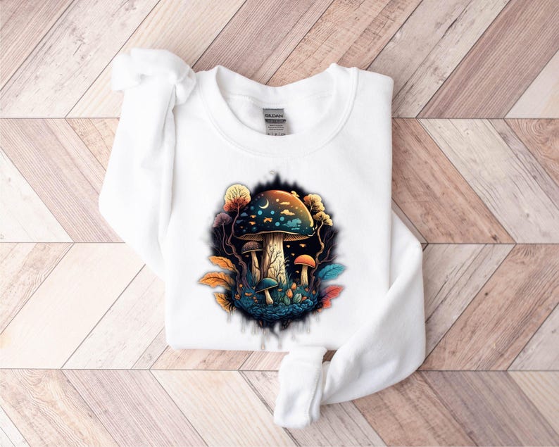 Cottagecore Mushrooms Sweatshirt, Aesthetic Mushroom Shirt, Goblincore Shirt, Nature Lover Gift, Mushroom Lover Shirt, Dark Academia Shirt Bild 6