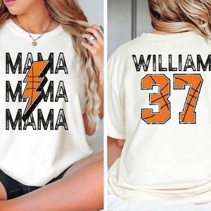 Basketball Mom Shirt With Kids Name & Number, Basketball Mama Shirt, Basketball Mom Shirt, Game Day Shirt, Customized Jersey Number Shirt
