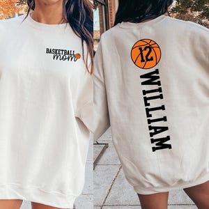 Cute Basketball Mama Sweatshirt, Basketball Season Mom Shirt, Basketball Lover Mama Sweatshirt, Gameday Basketball Mama Shirt, Jersey Number image 4