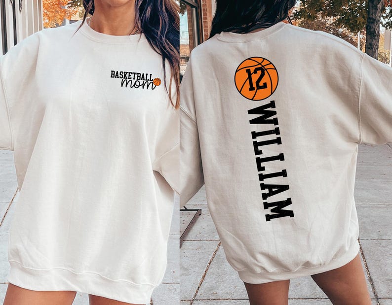 Cute Basketball Mama Sweatshirt, Basketball Season Mom Shirt, Basketball Lover Mama Sweatshirt, Gameday Basketball Mama Shirt, Jersey Number image 4