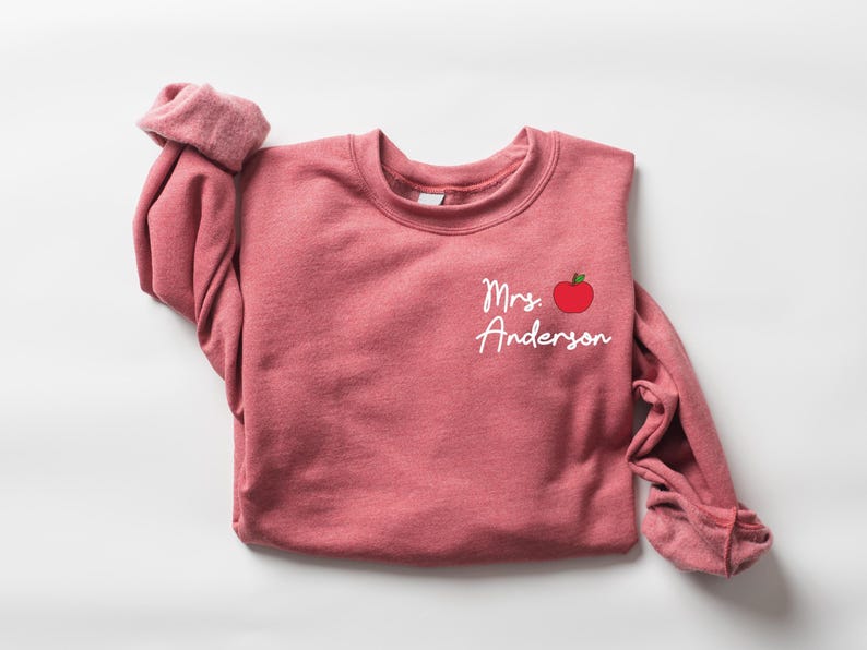 Sudadera personalizada con apellido de profesor, regreso a clases, camiseta de maestra, camiseta personalizada para profesor, agradecimiento al profesor, regalo para profesor imagen 3