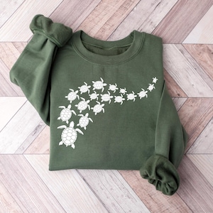 Ocean Turtle Sun Sweatshirt, Sea Turtles Shirt, Womens Summer Shirt, Beach Shirt, Save The Turtles Shirt, Mom Gift Shirt, Summer Vibes Shirt image 4