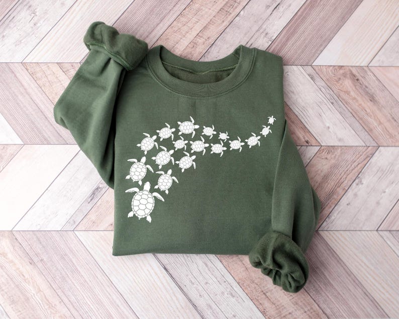 Ocean Turtle Sun Sweatshirt, Sea Turtles Shirt, Womens Summer Shirt, Beach Shirt, Save The Turtles Shirt, Mom Gift Shirt, Summer Vibes Shirt image 4