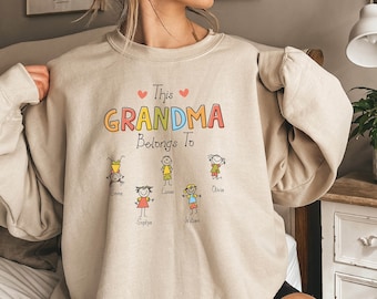 Personalize Grandma Gift Sweatshirt, Custom Grandma Grandchildren Gift, Nana Sweater, Gift for Grandmother, Mothers Day Gift, Cute Mom Shirt