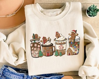 Gingerbread Christmas Coffee Latte Sweatshirt : Cute Holiday Sweater, Family Xmas Party Gift