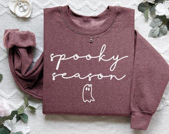 Cute Spooky Season Sweatshirt, Womens Halloween Shirt, Fall Sweater, Gift For Halloween, Ghost Halloween