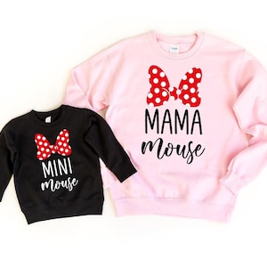 Sudadera de mamá ratón Mini ratón, suéter a juego de mamá ratón, sudadera de mamá mini, camiseta de mamá y yo, sudadera de Mini ratón para niño pequeño