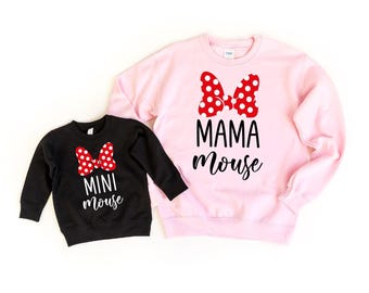 Mama mouse Mini mouse Sweatshirt, Mama mouse matching Sweater, Mama mini sweatshirt, Mommy and Me shirt, Mini mouse toddler Sweatshirt