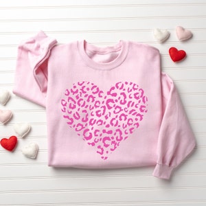 Leopard Heart Sweatshirt, Love Sweatshirt, Valentines Sweatshirt, Valentine Gift, Love Sweatshirt For Women, Valentines Day, Love Sweater