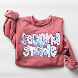 Second Grade Teacher Sweatshirt, Coquette Bow 2nd Grade Teacher Shirt, Team 2nd Grade Teacher, Second Grade Crew, Elementary School Teacher image 2