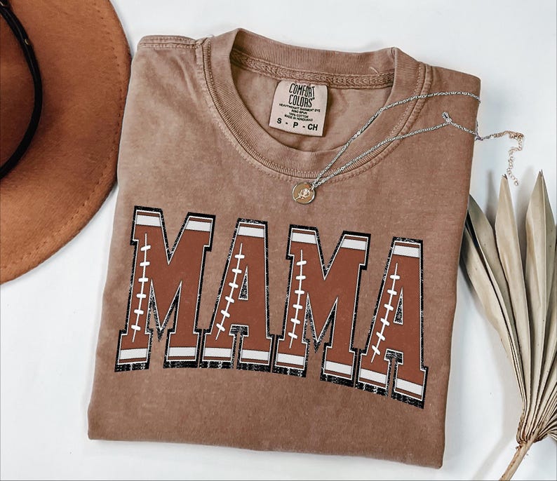 Retro Football Mama Shirt, Mothers Day Gift For Football Mom, Cute Football Season Shirt for Mom, Football Lover Mama Shirt, Cheer Mom Shirt image 2