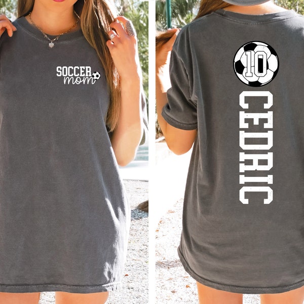 Soccer Mom Shirt With Kids Name & Jersey Number, Cute Soccer Season Mama Shirt, Gift For Soccer Lover Mom Shirt, Mothers Day Gift Soccer Mom