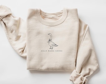 Mama Goose Sweatshirt, One Silly Goose Shirt for Mom, Goose Family Shirt, Silly Goose Birthday Party, Baby Announcement, Pregnancy Reveal