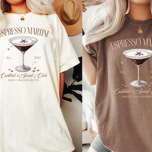 Espresso Martini Social Club Shirt, Bachelorette Party Martini Shirt, Tini Time Shirt, Custom Social Club Shirt, Espresso Martini Lover Gift