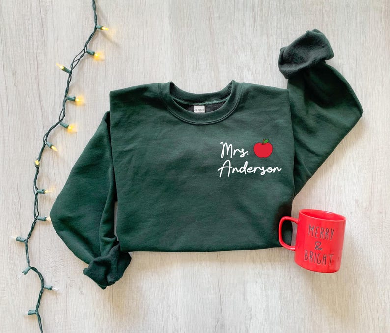 Sudadera personalizada con apellido de profesor, regreso a clases, camiseta de maestra, camiseta personalizada para profesor, agradecimiento al profesor, regalo para profesor imagen 6