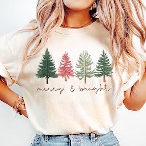 Merry And Bright Christmas Shirt, Womens Christmas Shirt, Festive Holiday Shirt, Cute Christmas Shirt, Christmas Gift, Family Christmas Gift